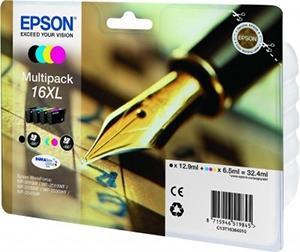 Epson Tinta Negro, Cyan, Magenta, Amarillo Durabrite Ultra Ink Cartucho Nº16XL Pack 4 Colores Epson Tinta Negro, Cyan, Magenta, Amarillo Durabrite Ultra Ink Cartucho Nº16XL Pack 4 Colores