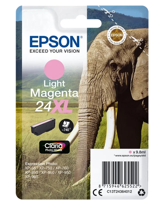 Epson Cartucho de tinta Magenta claro Claria Photo HD 24XL