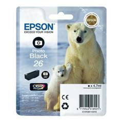 Epson Tinta Negro Claria Premium 26 para XP-510, XP-520, XP-600, XP-605, XP-610, XP-615, XP-620, XP-625, XP-700, XP-710, XP-720, XP-800, XP-810, XP-820