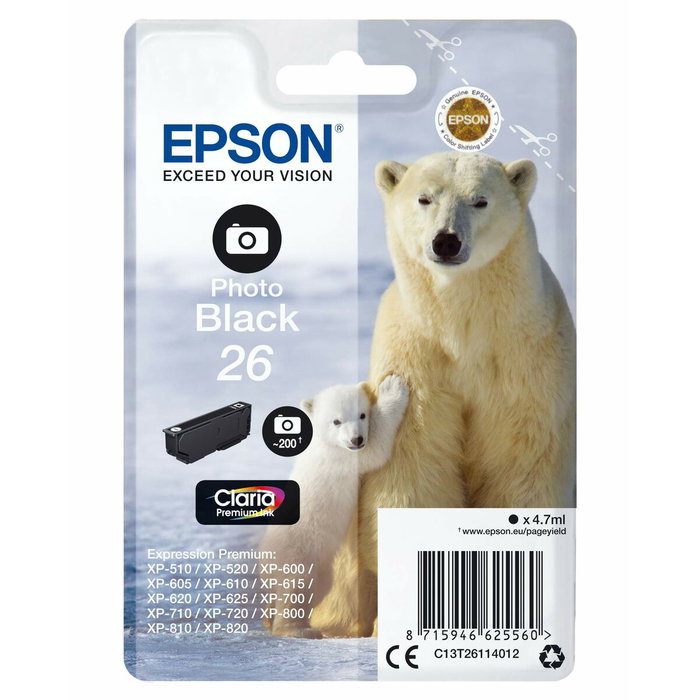 Epson Cartucho de Tinta Negro Photo Black 26 C13T26114012
