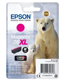 Epson Tinta Magenta Claria Premium 26XL - Cartucho de Tinta Alta Capacidad para Impresoras XP, RX, NX, WF