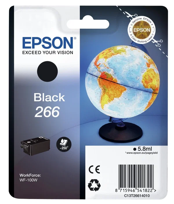 Epson Cartucho de tinta negro 266, 5.8 ml para 250 páginas Epson Cartucho de tinta negro 266, 5.8 ml para 250 páginas