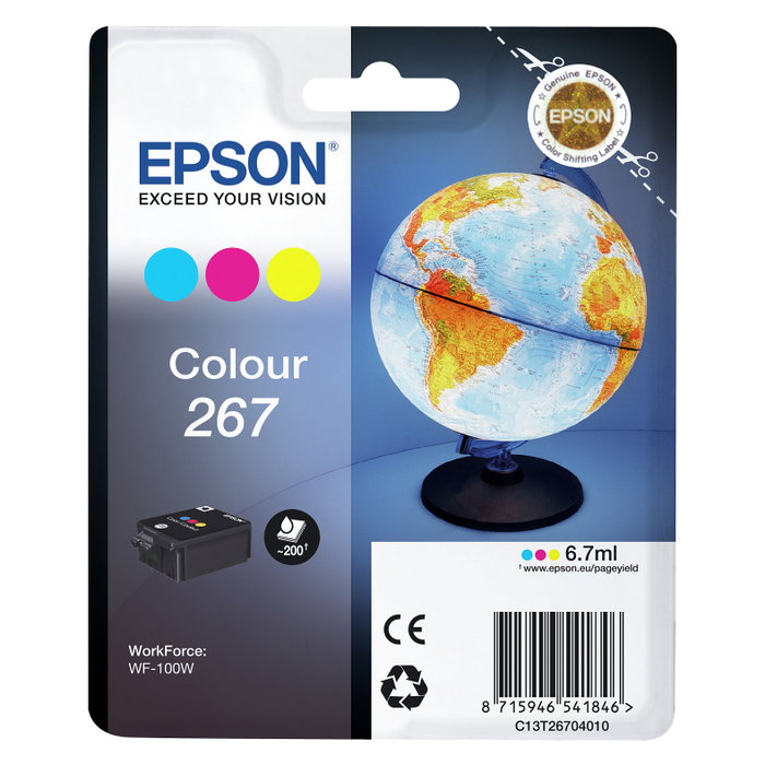 Epson Cartucho de Tinta 267 Tricolor C13T26704010 Original Epson Cartucho de Tinta 267 Tricolor C13T26704010 Original