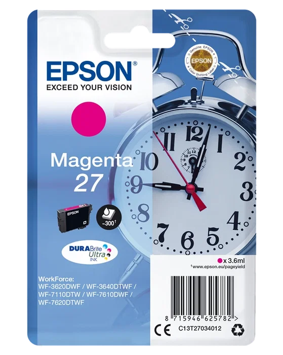 Epson 27 Cartucho de tinta magenta C13T27034012 Original Epson 27 Cartucho de tinta magenta C13T27034012 Original