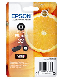 EPSON Expression Home XP-530/XP630/XP635/XP830 Cartucho Negro Foto Nº33