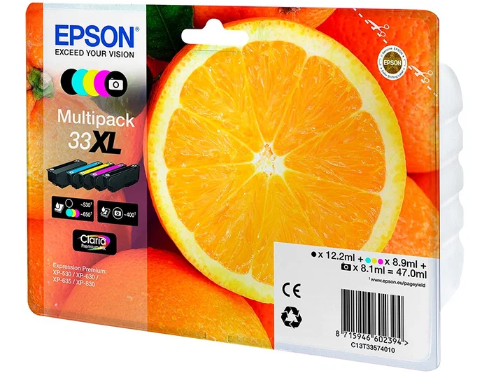 Epson Multipack de Tinta 33XL Claria Premium 5 Colores (C13T33574011) Epson Multipack de Tinta 33XL Claria Premium 5 Colores (C13T33574011)