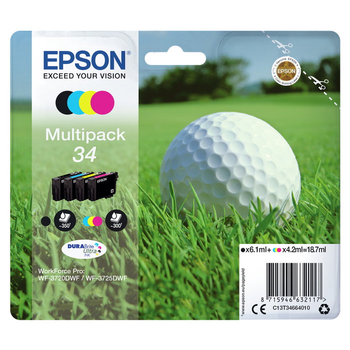 Epson Multipack de 4 Colores 34 DURABrite Ultra (C13T34664010)</div> Epson Multipack de 4 Colores 34 DURABrite Ultra (C13T34664010)</div>