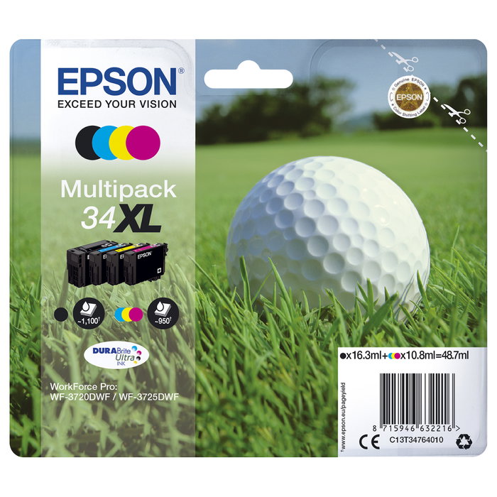 Epson Multipack de 4 Colores 34 DURABrite Ultra (C13T34664010)</div> Epson Multipack de 4 Colores 34 DURABrite Ultra (C13T34664010)</div>