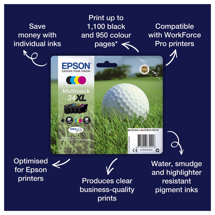 Epson Multipack de 4 Colores 34 DURABrite Ultra (C13T34664010)</div> Epson Multipack de 4 Colores 34 DURABrite Ultra (C13T34664010)</div>