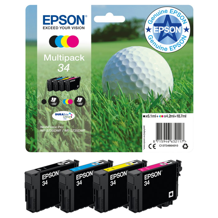 Epson Multipack de 4 Colores 34 DURABrite Ultra (C13T34664010)</div> Epson Multipack de 4 Colores 34 DURABrite Ultra (C13T34664010)</div>