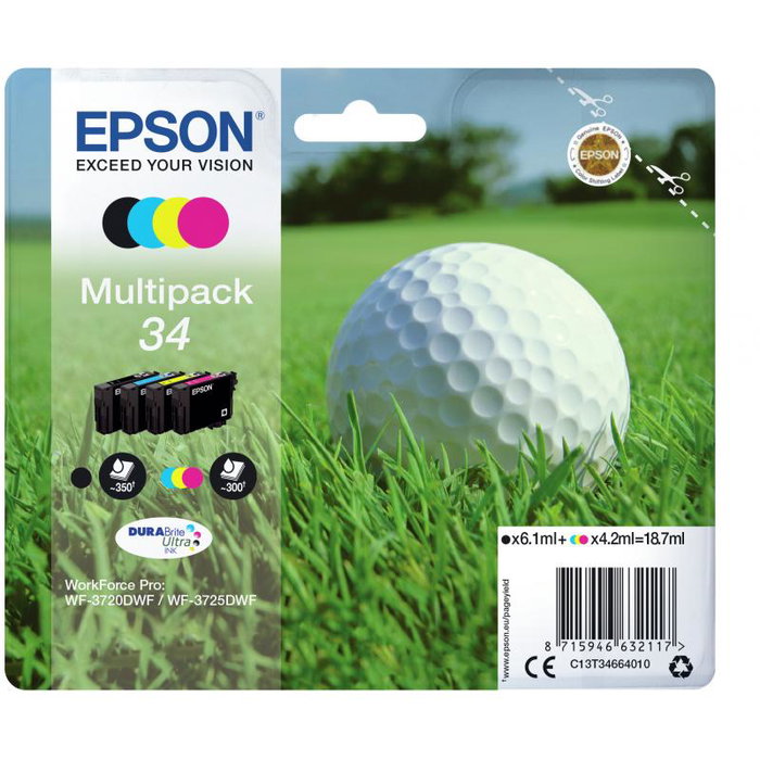 Epson Multipack de 4 Colores 34 DURABrite Ultra (C13T34664010)</div> Epson Multipack de 4 Colores 34 DURABrite Ultra (C13T34664010)</div>