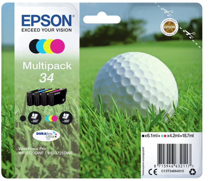 Epson Multipack de 4 Colores 34 DURABrite Ultra (C13T34664010)</div> Epson Multipack de 4 Colores 34 DURABrite Ultra (C13T34664010)</div>