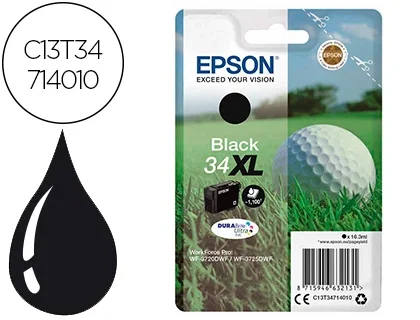 Epson 34XL Negro DURABrite Ultra Ink Epson 34XL Negro DURABrite Ultra Ink