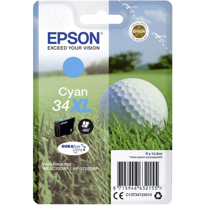 Epson 34XL Cian DURABrite Ultra Ink Cartridge