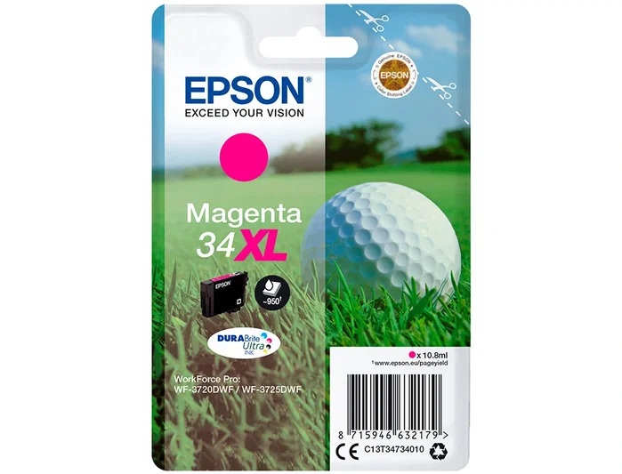Epson 34XL Magenta DURABrite Ultra Ink Cartridge (C13T34734010) Epson 34XL Magenta DURABrite Ultra Ink Cartridge (C13T34734010)