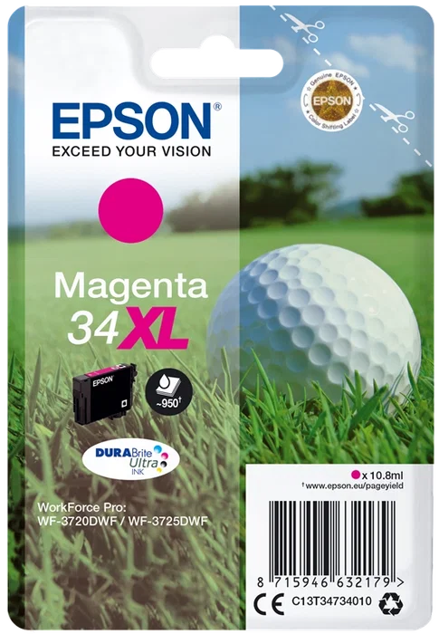 Epson 34XL Magenta DURABrite Ultra Ink Cartridge (C13T34734010) Epson 34XL Magenta DURABrite Ultra Ink Cartridge (C13T34734010)