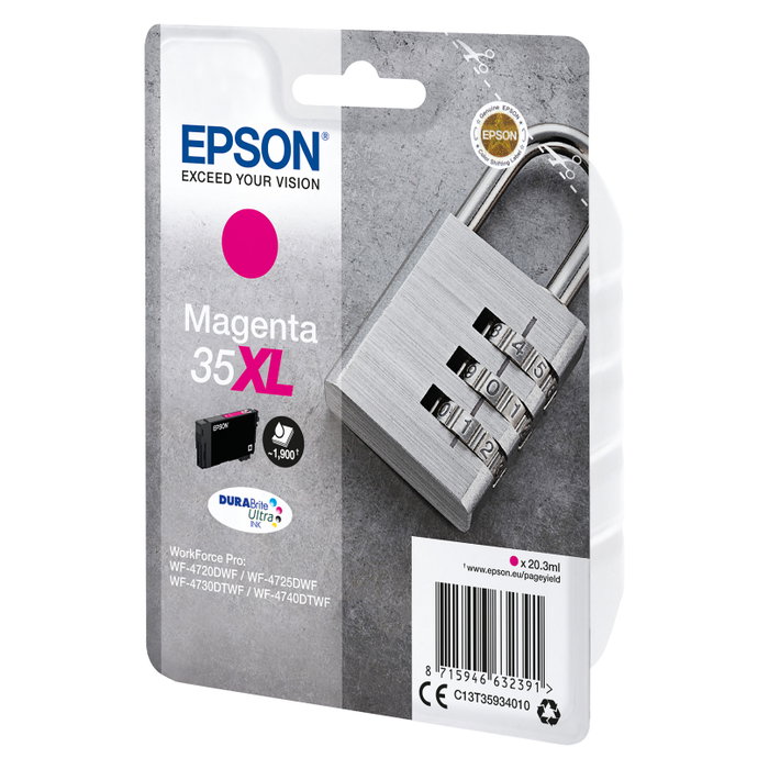 Epson Cartucho de tinta 35XL DURABrite Ultra Magenta C13T35934010 de alto rendimiento (XL) Epson Cartucho de tinta 35XL DURABrite Ultra Magenta C13T35934010 de alto rendimiento (XL)