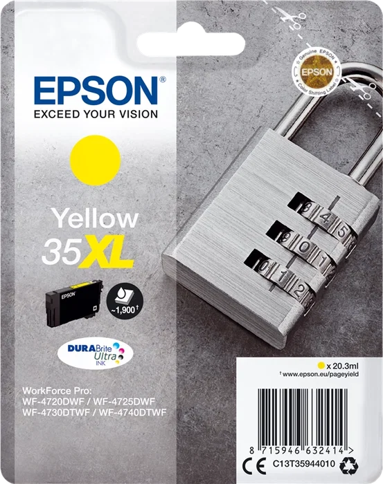 Epson Cartucho de Tinta 35XL Amarillo DURABrite Ultra