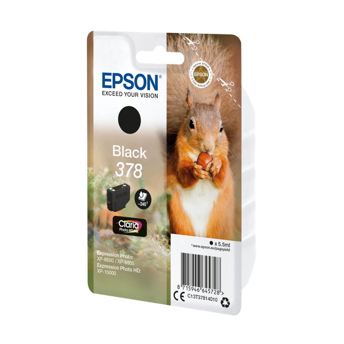 Epson 378 Cartucho de tinta negro Claria Photo HD C13T37814010