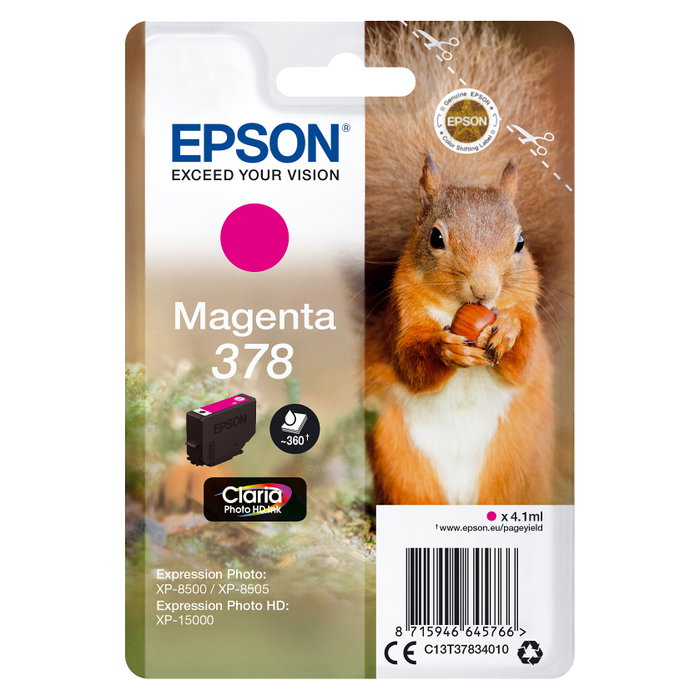 Epson Cartucho de Tinta 378 Claria Photo HD Magenta Original C13T37834010 Epson Cartucho de Tinta 378 Claria Photo HD Magenta Original C13T37834010