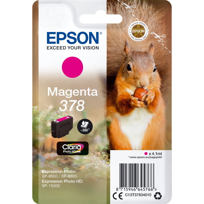 Epson Cartucho de Tinta 378 Claria Photo HD Magenta Original C13T37834010 Epson Cartucho de Tinta 378 Claria Photo HD Magenta Original C13T37834010