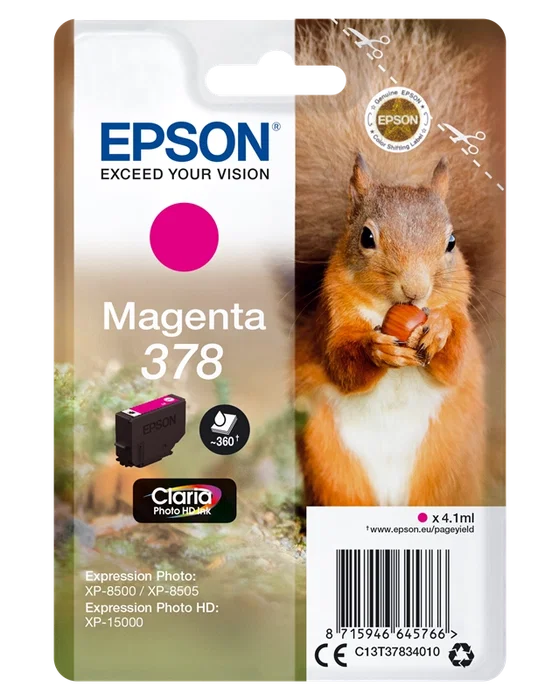 Epson Cartucho de Tinta 378 Claria Photo HD Magenta Original C13T37834010 Epson Cartucho de Tinta 378 Claria Photo HD Magenta Original C13T37834010