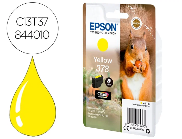 Epson Cartucho de Tinta 378 Amarillo Claria Photo HD Ink