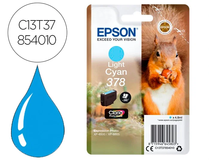 Epson Cartucho de Tinta 378 Cian Claro Claria Photo HD Ink