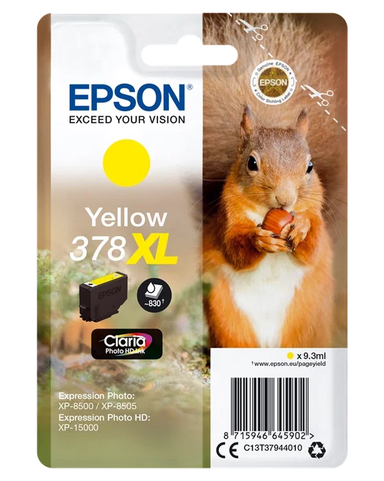 Epson Cartucho de tinta 378XL Amarillo Claria Photo HD