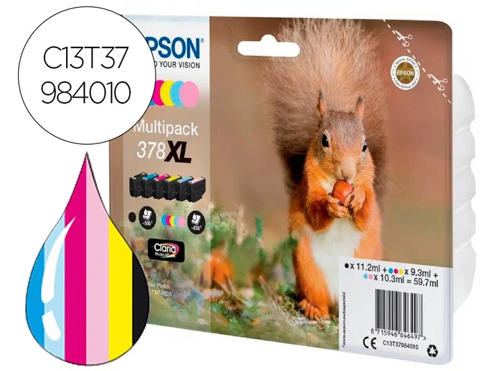 Epson 378XL Multipack 6 Colores Claria Photo HD Epson 378XL Multipack 6 Colores Claria Photo HD