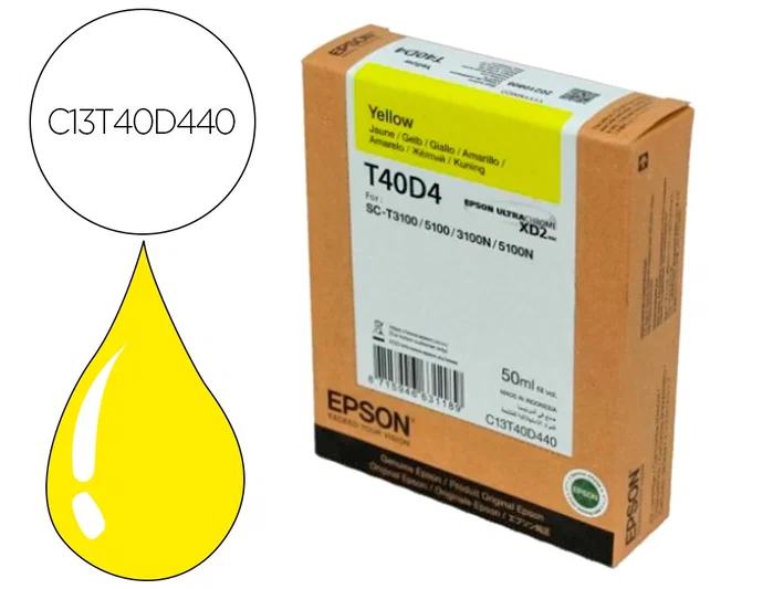 Epson UltraChrome XD2 T40D440 Amarillo 50ml