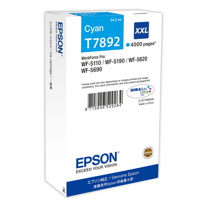 Epson T7892 XXL Cartucho de Tinta Cian