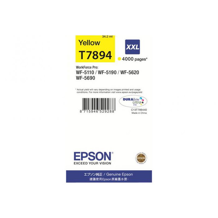 Epson Tinta Yellow Gelb HC - Cartucho de tinta amarillo, Referencia C13T789440
