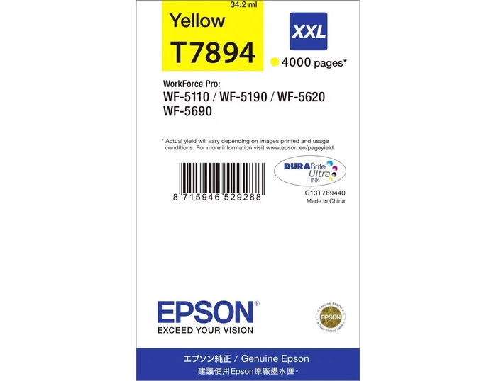 Epson T7894 XXL Cartucho de Tinta Amarillo C13T789440