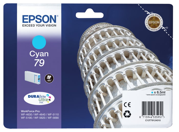 Epson Cartucho Cian L 900 paginas WorkForce Pro WF-5xxx Series / WF-4630DWF nº79 Epson Cartucho Cian L 900 paginas WorkForce Pro WF-5xxx Series / WF-4630DWF nº79