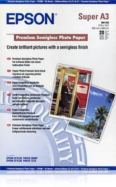 Epson Papel Fotografico Semibrillo (Premium SemiGlossy Photo) A3+, 20 Hojas - 250g.