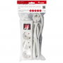 Equip Regleta de Pared con 3 Tomas y Interruptor, Cable de 1.5 m, 3500W 16A, Protección Infantil, Color Blanco