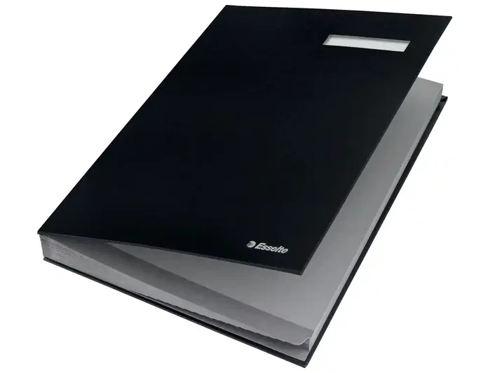 Esselte Portafirmas fuelle 20 separadores polipropileno negro 28x350x240 mm