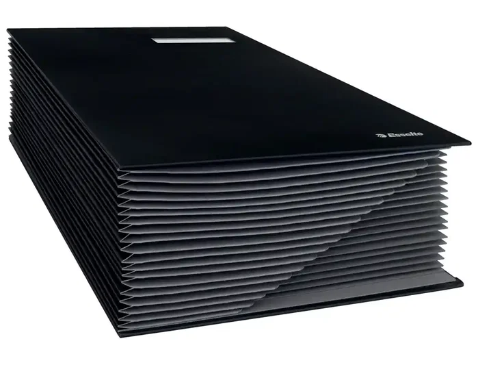 Esselte Portafirmas fuelle 20 separadores polipropileno negro 28x350x240 mm