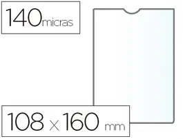 Esselte Funda Portadocumentos Plástico Transparente PVC Cristal 140 micras Tamaño 108x160 mm