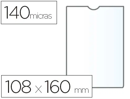 Esselte Funda Portadocumentos Plástico Transparente PVC Cristal 140 micras Tamaño 108x160 mm Esselte Funda Portadocumentos Plástico Transparente PVC Cristal 140 micras Tamaño 108x160 mm