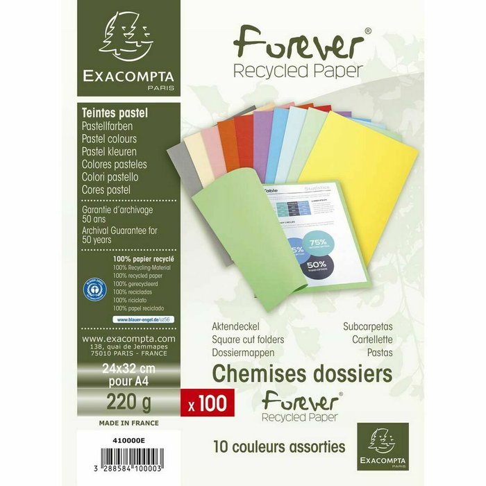 Exacompta Subcarpetas Forever Colores Surtidos A4 220g