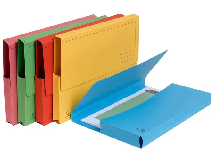 Exacompta Subcarpeta con Bolsa y Solapa Din A4, Cartulina Reciclada Blue Angel 290 g, Colores Surtidos, para Todos los Formatos hasta A4