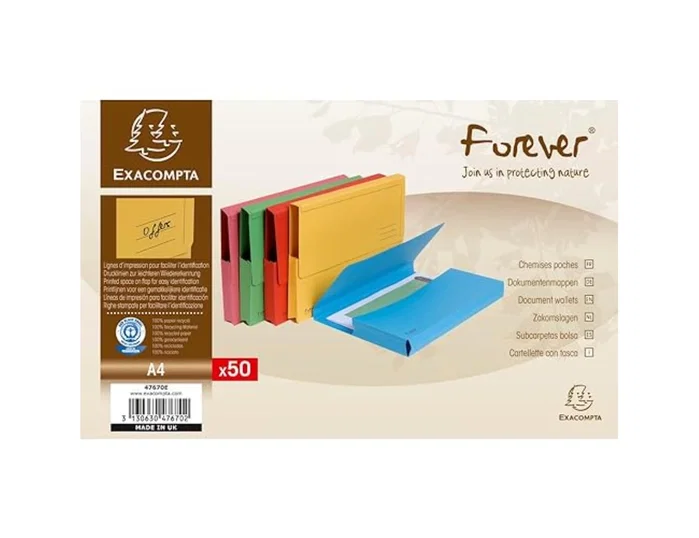 Exacompta Subcarpeta con Bolsa DIN A4 Colores Surtidos 290 g Exacompta Subcarpeta con Bolsa DIN A4 Colores Surtidos 290 g