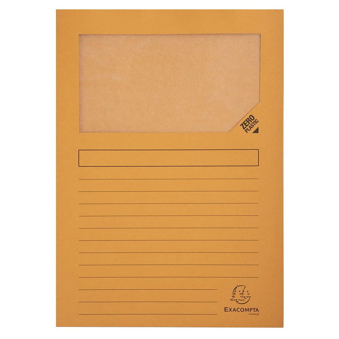 Exacompta Subcarpeta A4 Forever con Ventana Naranja 120gr