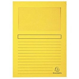 Exacompta Subcarpeta Forever A4, con Ventana, Color Amarillo, 120 gr, Paquete de 100 Unidades
