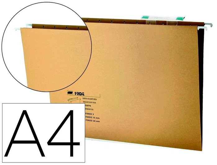 Fade Carpeta Colgante Visor Superior Kraft A4 con Etiquetas Fade Carpeta Colgante Visor Superior Kraft A4 con Etiquetas