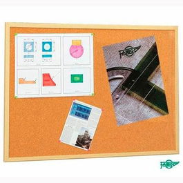 Faibo Tablero Corcho Económico 80x120 cm con Marco de Fibra Melaminada 35 mm