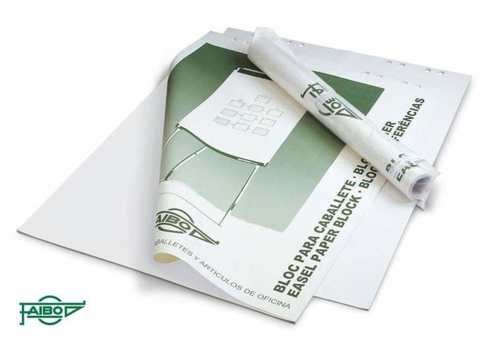 Faibo Bloc Papel Liso para Pizarras Caballete 65x90 cm - 50 Hojas en Bolsa Individual Faibo Bloc Papel Liso para Pizarras Caballete 65x90 cm - 50 Hojas en Bolsa Individual
