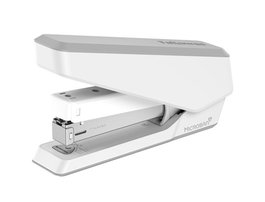 Fellowes Grapadora Lx850 para 25 hojas - Antibacteriana, Libre de Atascos, Incluye Quita Grapas y Grapas 24/6/26/6, Blanco